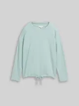 TOM TAILOR Damen Loose Fit Sweatshirt, grün, Uni – Bild 3