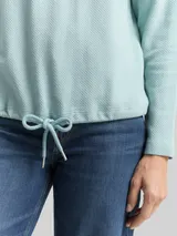 TOM TAILOR Damen Loose Fit Sweatshirt, grün, Uni – Bild 6