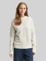 TOM TAILOR DENIM Damen Cosy Strickpullover, weiß, Meliert – Bild 4