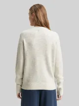 TOM TAILOR DENIM Damen Cosy Strickpullover, weiß, Meliert – Bild 5