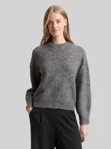 TOM TAILOR DENIM Damen Oversize Strickpullover, grau, Meliert – Bild 4