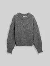 TOM TAILOR DENIM Damen Oversize Strickpullover, grau, Meliert – Bild 3