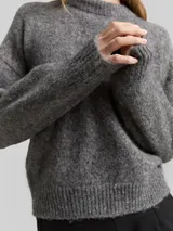 TOM TAILOR DENIM Damen Oversize Strickpullover, grau, Meliert – Bild 6
