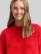 TOM TAILOR DENIM Damen Oversize Strickpullover, rot, Uni – Bild 6