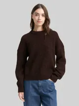 TOM TAILOR DENIM Damen Oversize Strickpullover, braun, Meliert – Bild 4