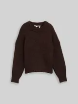 TOM TAILOR DENIM Damen Oversize Strickpullover, braun, Meliert – Bild 3