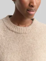 TOM TAILOR DENIM Damen Oversize Strickpullover, beige, Meliert – Bild 6