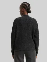 TOM TAILOR DENIM Damen Cardigan mit Reißverschluss, grau, Meliert – Bild 5