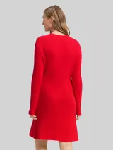 TOM TAILOR DENIM Damen Fitted Mini-Kleid aus Rippstrick, rot, Uni – Bild 5