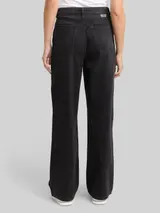 TOM TAILOR DENIM Damen TTLINOU WIDE Jeans mit Strasssteinen, schwarz, Uni – Bild 5