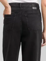 TOM TAILOR DENIM Damen TTLINOU WIDE Jeans mit Strasssteinen, schwarz, Uni – Bild 6