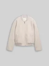 TOM TAILOR DENIM Damen Bouclé Bomberjacke, grau, Uni – Bild 3