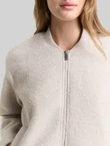 TOM TAILOR DENIM Damen Bouclé Bomberjacke, grau, Uni – Bild 6
