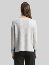 TOM TAILOR Damen Loose Fit Jacquard Strickpullover, grau, Gemustert – Bild 5