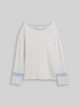 TOM TAILOR Damen Loose Fit Jacquard Strickpullover, grau, Gemustert – Bild 3