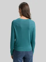 TOM TAILOR Damen Cardigan mit verdeckter Knopfleiste, blau, Uni – Bild 5