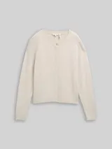 TOM TAILOR Damen Cardigan mit verdeckter Knopfleiste, beige, Meliert – Bild 3