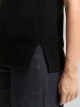 TOM TAILOR Damen Pullunder mit V-Ausschnitt, schwarz, Uni – Bild 6