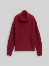 TOM TAILOR Damen Loose Fit Rollkragenpullover, rot, Meliert – Bild 3