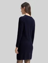 TOM TAILOR Damen Strickkleid mit Kaschmir-Anteil, blau, Meliert – Bild 5