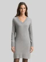 TOM TAILOR Damen Strickkleid mit Kaschmir-Anteil, grau, Meliert – Bild 4