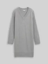 TOM TAILOR Damen Strickkleid mit Kaschmir-Anteil, grau, Meliert – Bild 3