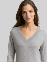 TOM TAILOR Damen Strickkleid mit Kaschmir-Anteil, grau, Meliert – Bild 6