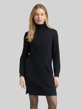TOM TAILOR Damen Loose Fit Strickkleid, blau, Uni – Bild 4