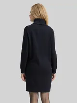 TOM TAILOR Damen Loose Fit Strickkleid, blau, Uni – Bild 5