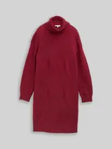 TOM TAILOR Damen Loose Fit Strickkleid, rot, Meliert – Bild 3