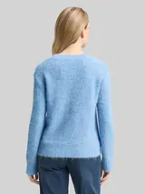 TOM TAILOR Damen Strickpullover mit Wollanteil, blau, Meliert – Bild 5