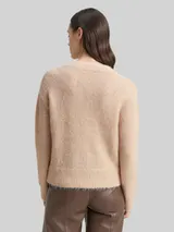 TOM TAILOR Damen Strickpullover mit Wollanteil, beige, Meliert – Bild 5