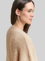 TOM TAILOR Damen Oversize Cardigan mit Wollanteil, beige, Meliert – Bild 6