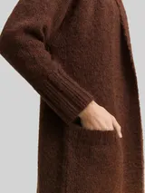 TOM TAILOR Damen Oversize Cardigan mit Wollanteil, braun, Meliert – Bild 6