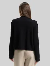 TOM TAILOR Damen Cardigan aus Federgarn, schwarz, Uni – Bild 5