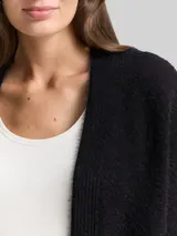 TOM TAILOR Damen Cardigan aus Federgarn, schwarz, Uni – Bild 6