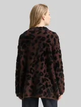 TOM TAILOR Damen Oversize Strickpullover mit Leo-Muster, braun, Animalprint – Bild 5