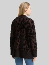 TOM TAILOR Damen Oversize Cardigan mit Leo-Muster, braun, Animalprint – Bild 5