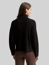 TOM TAILOR Damen Oversize Rollkragenpullover, schwarz, Uni – Bild 5