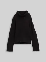 TOM TAILOR Damen Oversize Rollkragenpullover, schwarz, Uni – Bild 3