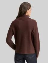 TOM TAILOR Damen Oversize Rollkragenpullover, braun, Meliert – Bild 5