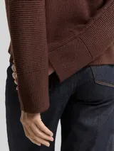 TOM TAILOR Damen Oversize Rollkragenpullover, braun, Meliert – Bild 6