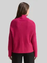 TOM TAILOR Damen Oversize Rollkragenpullover, rot, Meliert – Bild 5