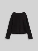 TOM TAILOR Damen Cropped Strickpullover mit Stehkragen, schwarz, Uni – Bild 3