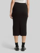 TOM TAILOR Damen Midi-Rock mit Schlitz, schwarz, Uni – Bild 5