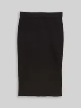 TOM TAILOR Damen Midi-Rock mit Schlitz, schwarz, Uni – Bild 3