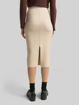TOM TAILOR Damen Midi-Rock mit Schlitz, beige, Uni – Bild 5
