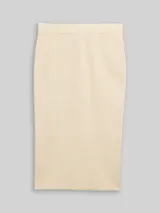 TOM TAILOR Damen Midi-Rock mit Schlitz, beige, Uni – Bild 3