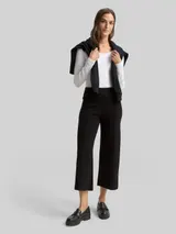 TOM TAILOR Damen Culotte Strickhose, schwarz, Uni – Bild 4