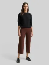 TOM TAILOR Damen Culotte Strickhose, braun, Meliert – Bild 4